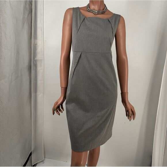 Zara Basic Sleeveless Gray Sheath Career Dress Size XL - Picture 1 of 11